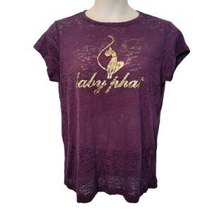 Baby Phat 2X Purple Burnout Tee T Shirt Lightweight Y2K Vintage